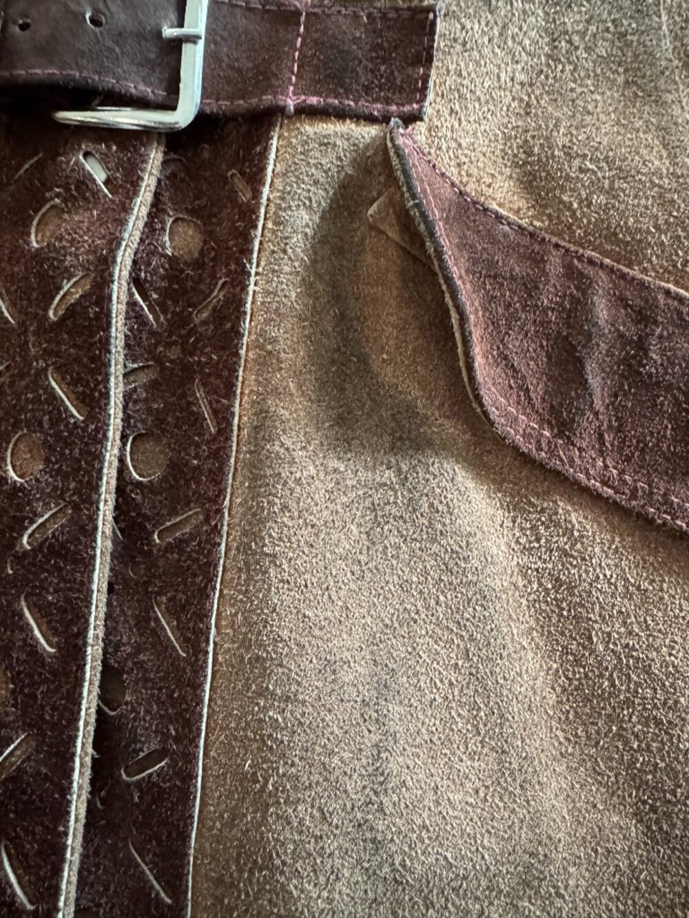 VINTAGE SUEDE CAPE PONCHO SIZE XS-S PREOWNED - Picture 7 of 16